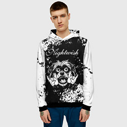 Толстовка-худи мужская Nightwish рок пес, цвет: 3D-черный — фото 2
