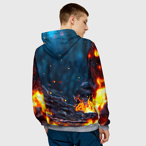 Мужская толстовка Песец в огне / 3D-Меланж – фото 4