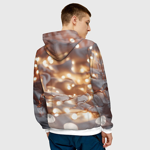 Мужская толстовка Кошечка держит в лапках сердечко / 3D-Белый – фото 4