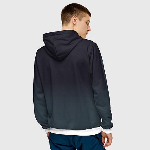 Мужская толстовка Инопланетный белый кот / 3D-Белый – фото 4