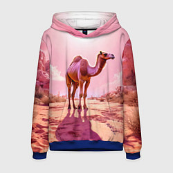 Мужская толстовка Верблюд в розовой пустыне