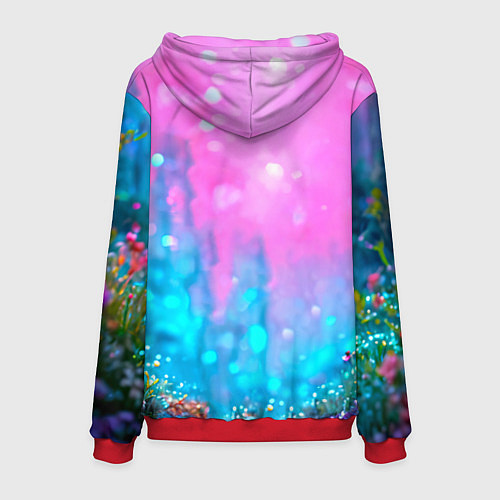 Мужская толстовка Коровка в сказочном лесу / 3D-Красный – фото 2