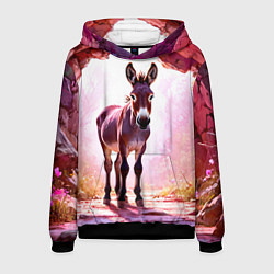 Мужская толстовка Осел в розовом свете