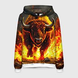 Мужская толстовка Буйвол в огне