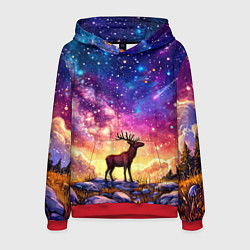 Мужская толстовка Лось и звездное небо