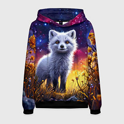 Мужская толстовка Песец в звездную ночь