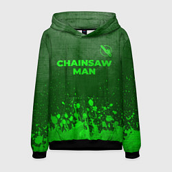 Мужская толстовка Chainsaw Man - green gradient посередине