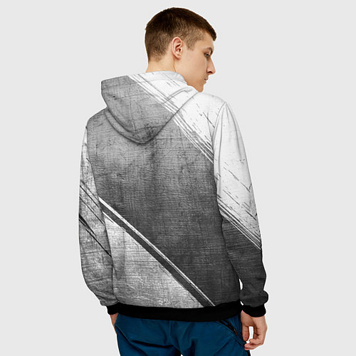 Мужская толстовка FAW - grey gradient вертикально / 3D-Черный – фото 4