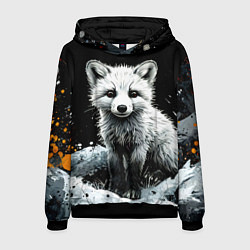 Мужская толстовка Песец на черном