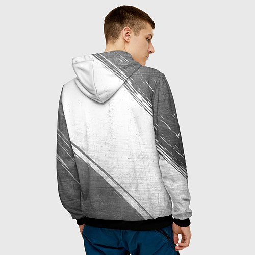 Мужская толстовка Behemoth - white gradient вертикально / 3D-Черный – фото 4