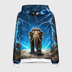 Мужская толстовка Мамонт и разряды молний
