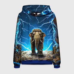Мужская толстовка Мамонт и разряды молний