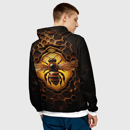 Мужская толстовка Золотая пчела / 3D-Белый – фото 4