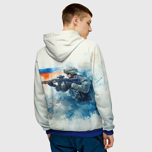 Мужская толстовка Русские не сдаются / 3D-Синий – фото 4