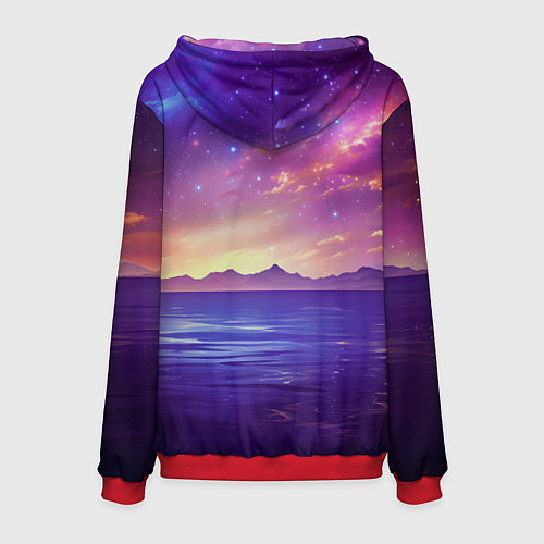 Мужская толстовка Волшебная галактика / 3D-Красный – фото 2