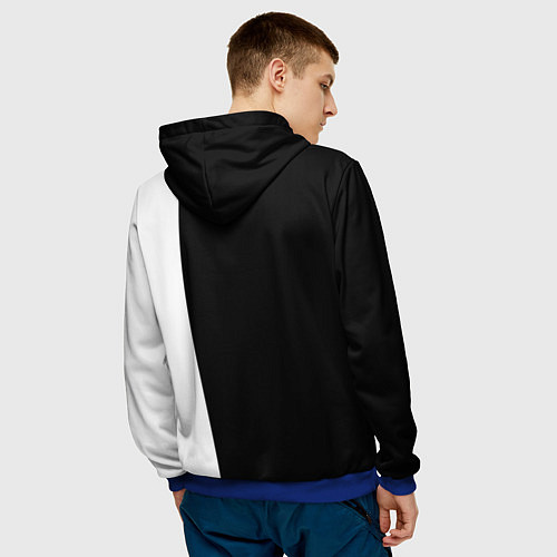 Мужская толстовка Девушка в красном платье / 3D-Синий – фото 4