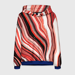 Мужская толстовка Волнистые вертикальные чёрно-красные полосы