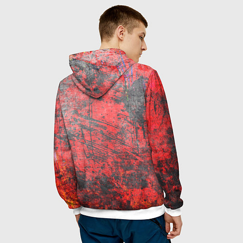 Мужская толстовка Абстракция - grunge vibe / 3D-Белый – фото 4