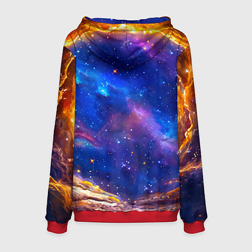 Мужская толстовка Львенок в звездную ночь / 3D-Красный – фото 2