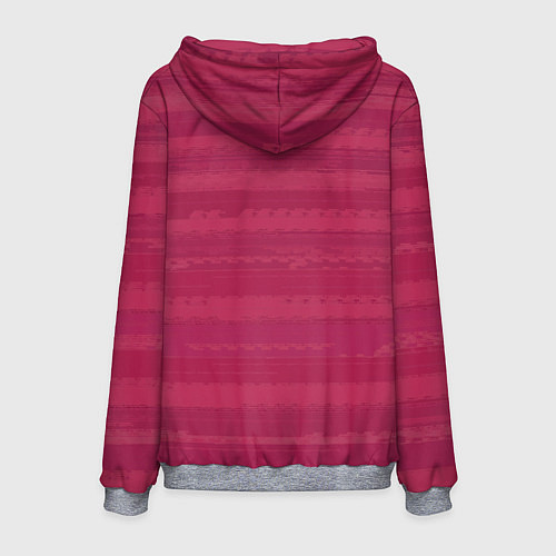 Мужская толстовка Малиновый розовый полосатый / 3D-Меланж – фото 2