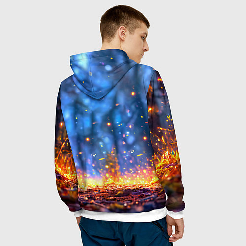 Мужская толстовка Лосенок в лесу / 3D-Белый – фото 4