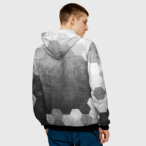 Мужская толстовка Great Wall - grey gradient / 3D-Черный – фото 4