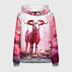 Мужская толстовка Козел в розовом