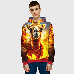 Толстовка-худи мужская Верблюд в огне, цвет: 3D-красный — фото 2