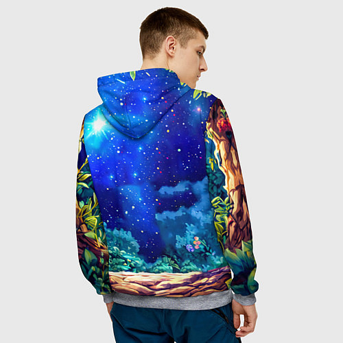 Мужская толстовка Ягуар в звездную ночь / 3D-Меланж – фото 4