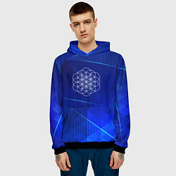 Толстовка-худи мужская Coldplay blue poly, цвет: 3D-черный — фото 2