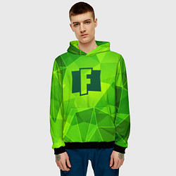 Толстовка-худи мужская Fortnite green poly, цвет: 3D-черный — фото 2