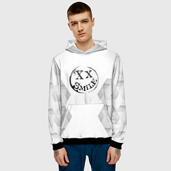 Толстовка-худи мужская Avril Lavigne white poly, цвет: 3D-черный — фото 2