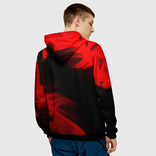 Мужская толстовка Saab - red gradient вертикально / 3D-Черный – фото 4