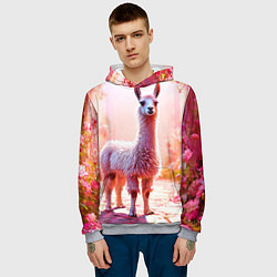 Толстовка-худи мужская Альпака в розовом, цвет: 3D-меланж — фото 2