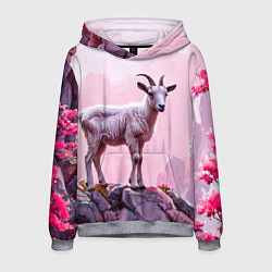 Мужская толстовка Козлик в розовом свете