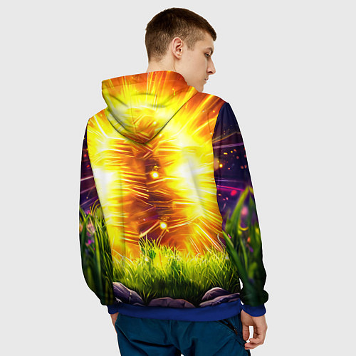 Мужская толстовка Овечка в ярких лучах / 3D-Синий – фото 4