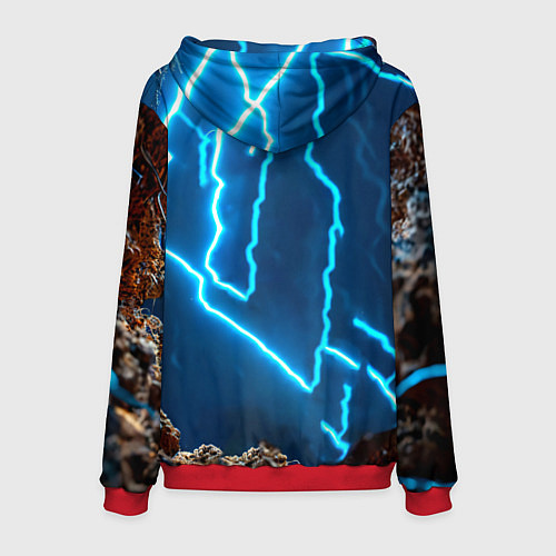 Мужская толстовка Сурикат в разрядах молний / 3D-Красный – фото 2