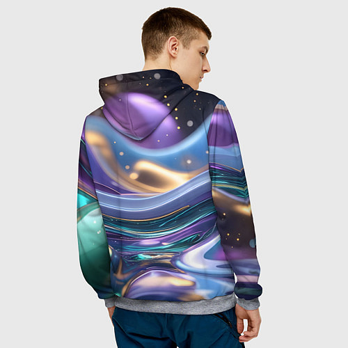 Мужская толстовка Космическая краска / 3D-Меланж – фото 4
