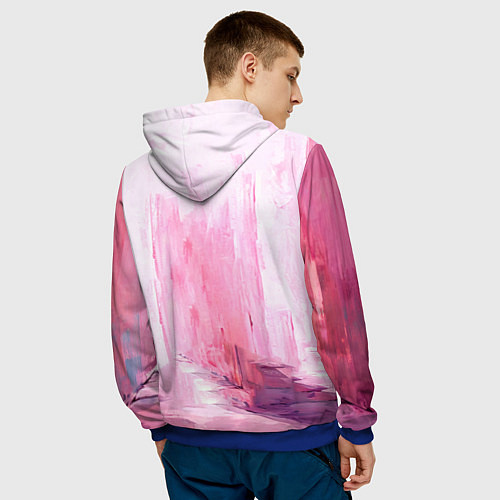 Мужская толстовка Розовый медведь / 3D-Синий – фото 4