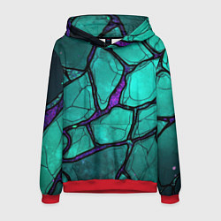 Мужская толстовка Зеленые плиты с фиолетовым разломом