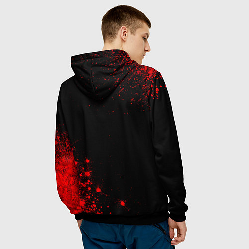 Мужская толстовка Children of Bodom - red gradient вертикально / 3D-Черный – фото 4