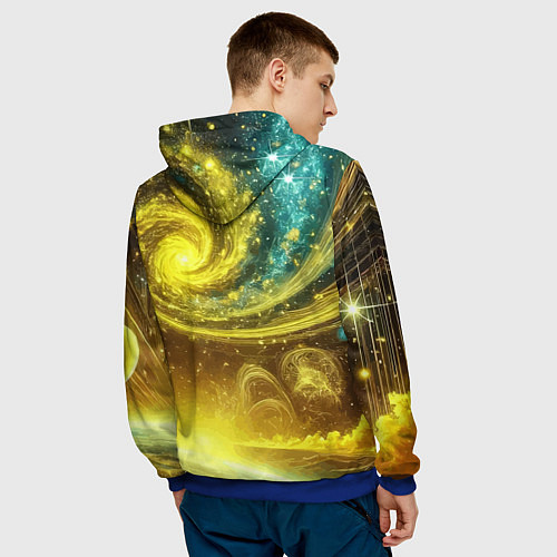 Мужская толстовка Sonic and Shadow battle in space - movie / 3D-Синий – фото 4