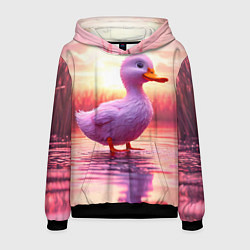 Мужская толстовка Уточка на розовом озере
