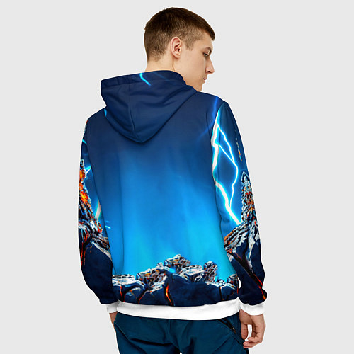 Мужская толстовка Тукан и молния / 3D-Белый – фото 4