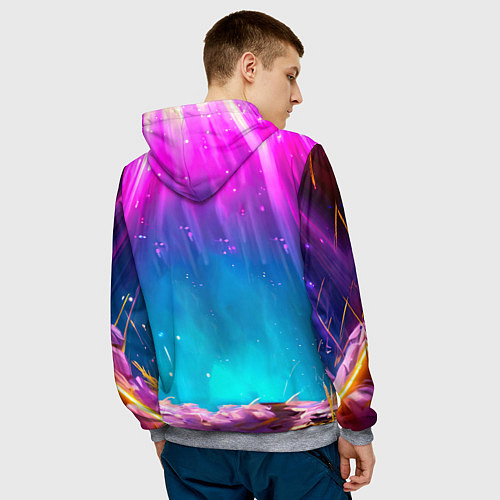 Мужская толстовка Пеликан в сиянии лучей / 3D-Меланж – фото 4