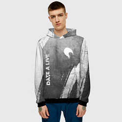 Толстовка-худи мужская Date A Live - grey gradient вертикально, цвет: 3D-черный — фото 2
