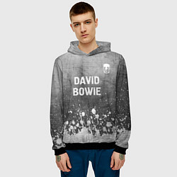 Толстовка-худи мужская David Bowie - grey gradient посередине, цвет: 3D-черный — фото 2