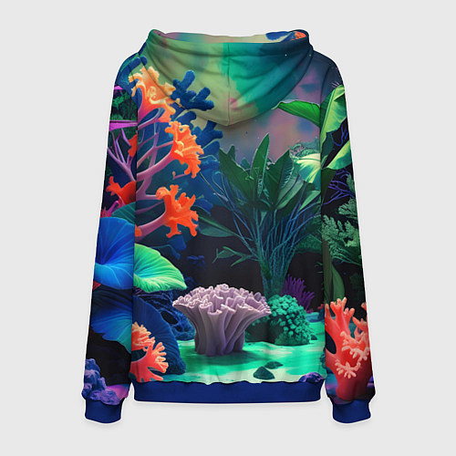Мужская толстовка Морское дно с кораллами / 3D-Синий – фото 2
