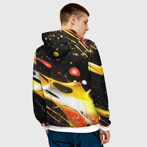 Мужская толстовка Текстура краска / 3D-Белый – фото 4