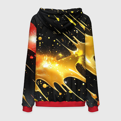 Мужская толстовка Оранжевая краска на черном / 3D-Красный – фото 2